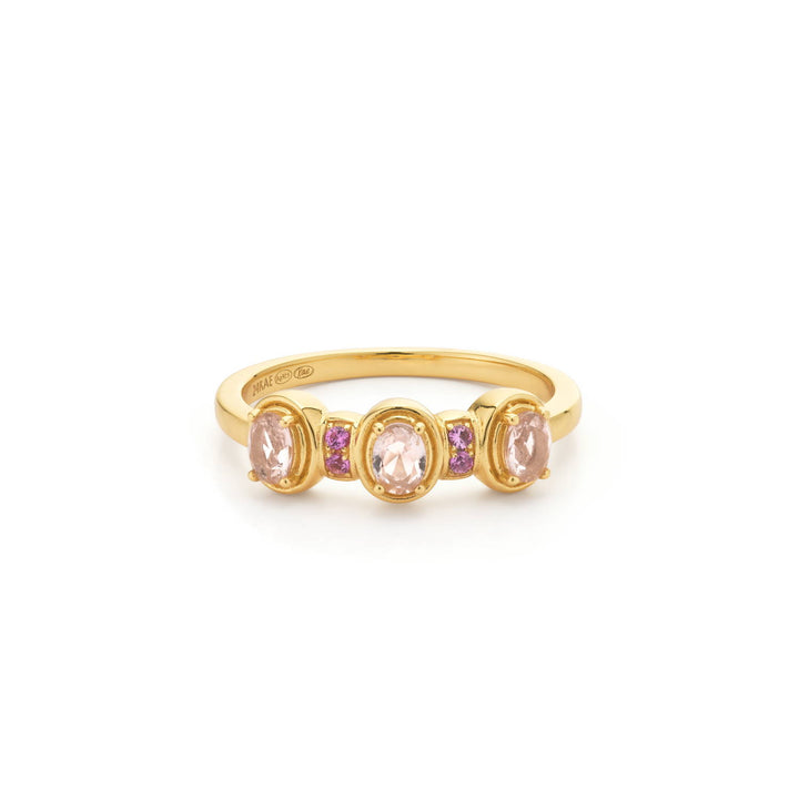 Ring with pink stones - 124144Y