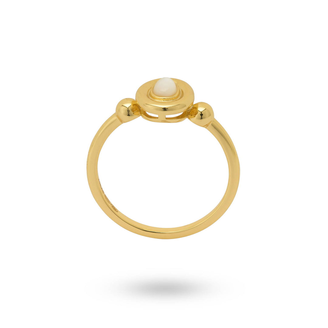 Classic ring with oval shaped pearl - 124145Y