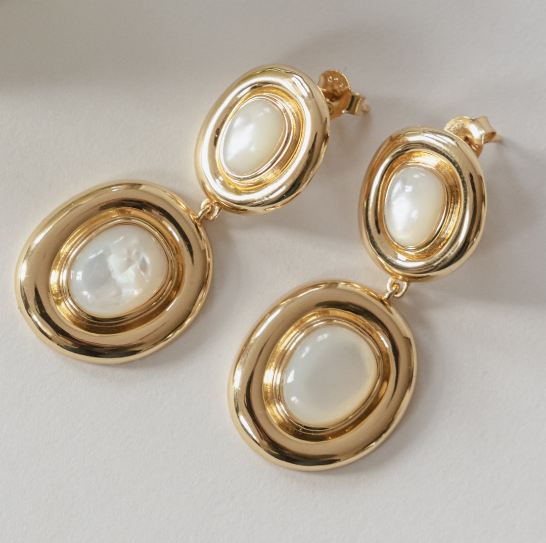 Statement earring with mother of pearl - 424120Y