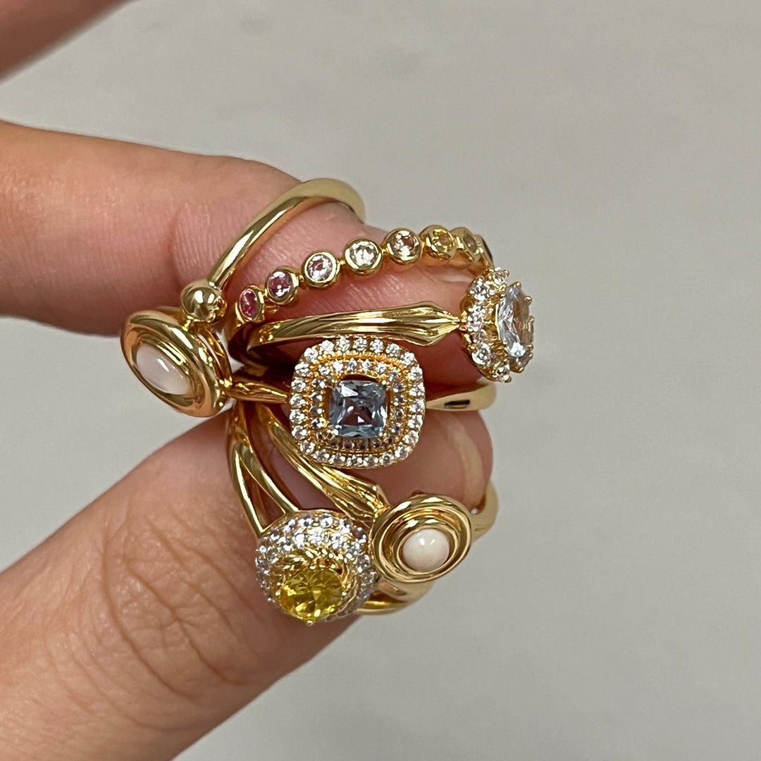 Ring with colored stones - 124157Y