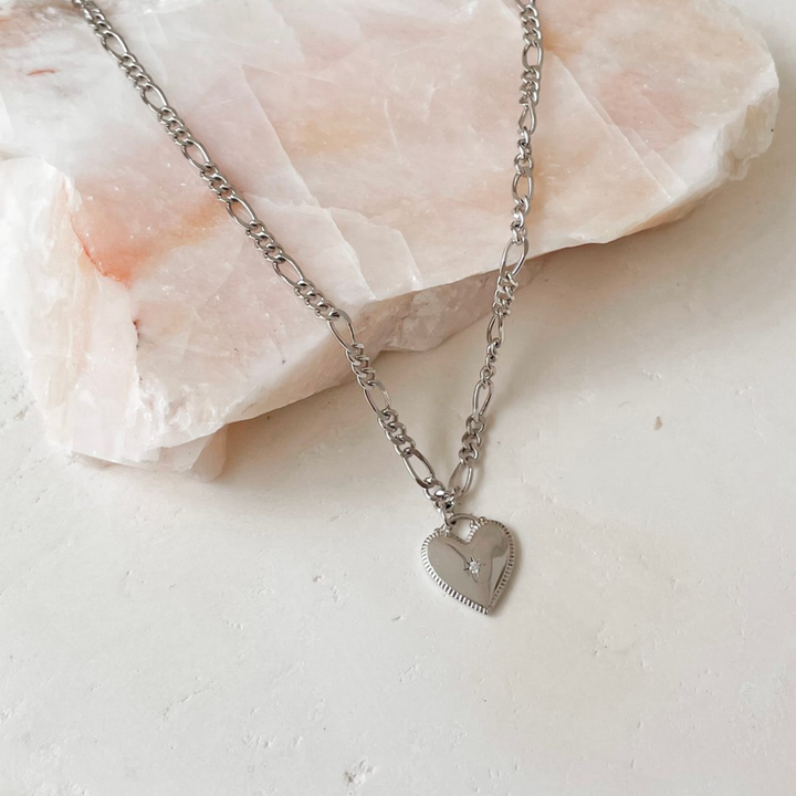 Ketting met hart en steentje - 32408S